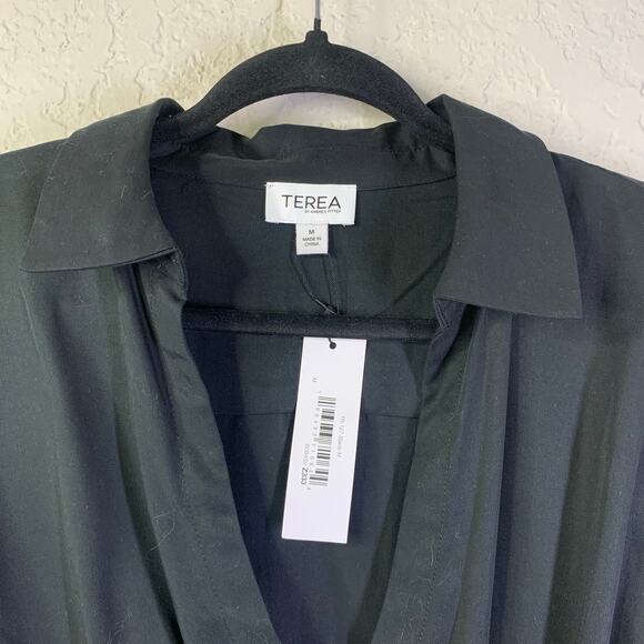 TEREA Dress Medium Raina Draped Crossover Wrap Maxi Side Zip High Front Slit NWT - Picture 5 of 16